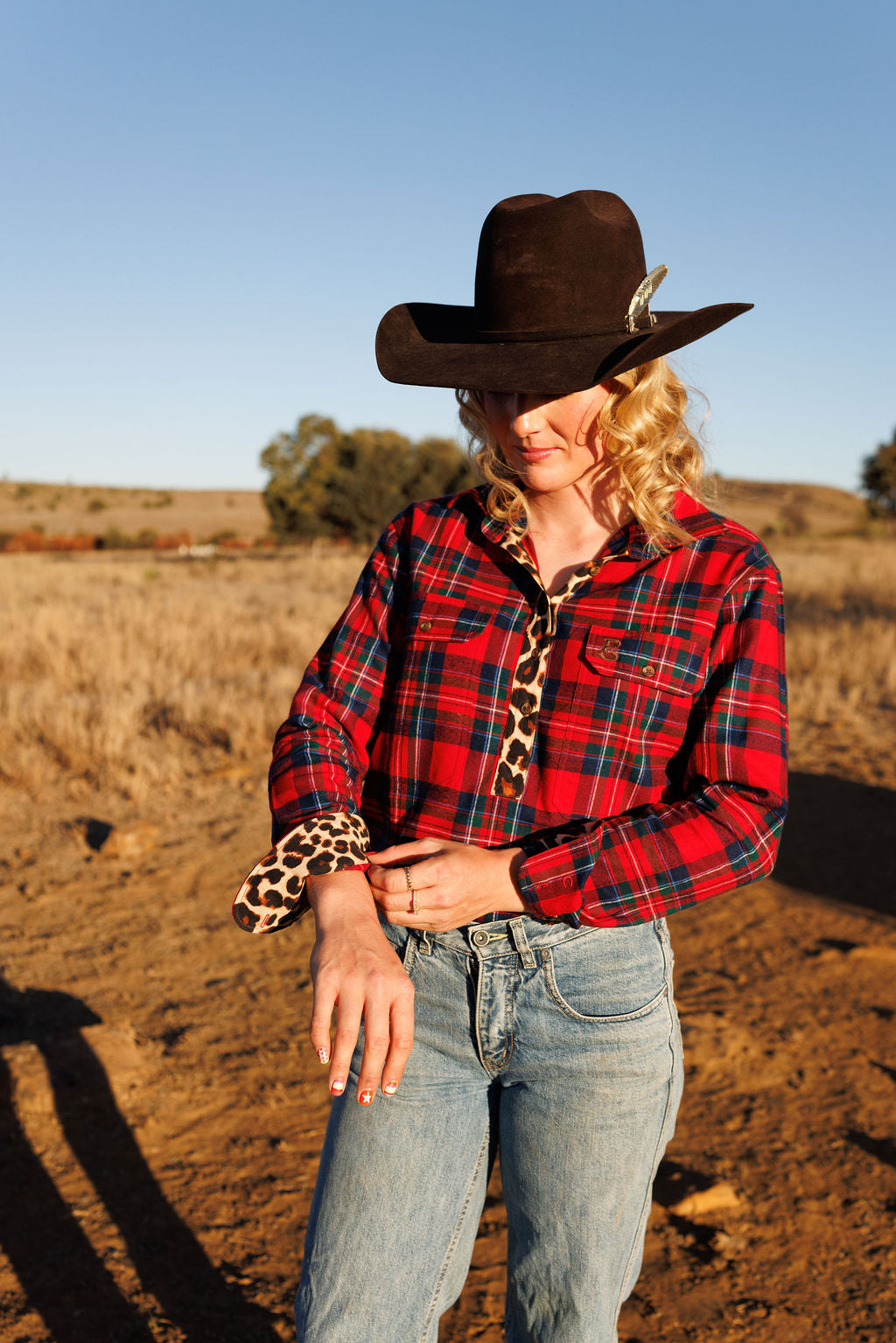 The Stevie - Half Button Flannelette Work Shirt