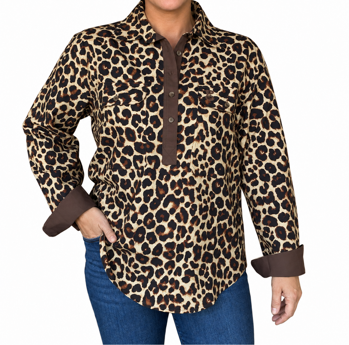 Wild Thing - Half Button Cotton Work Shirt