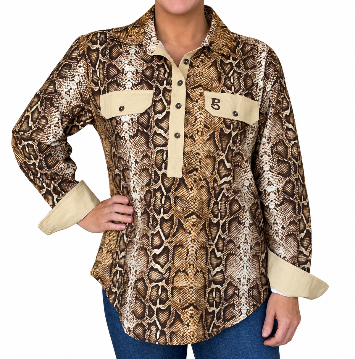 Sidewinder - Half Button Cotton Work Shirt