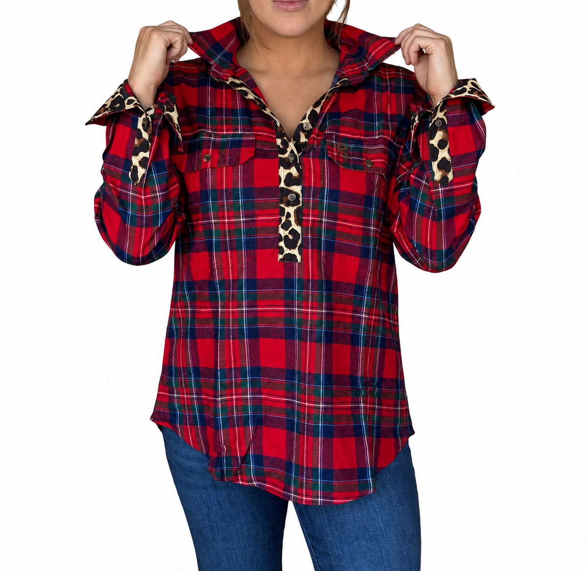 The Stevie - Half Button Flannelette Work Shirt